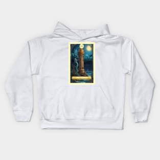 The Tower Card From the Light Mermaid Tarot Deck. Kids Hoodie